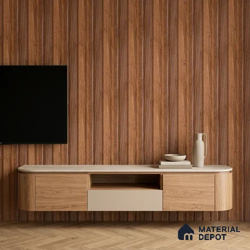 Wooden Look PN 07060 9.5 ft x 4.6 inch Charcoal Panel - 8 mm | Suitable for Feature Wall, TV Unit & Living Room | Width is Subjected to 5% Variation