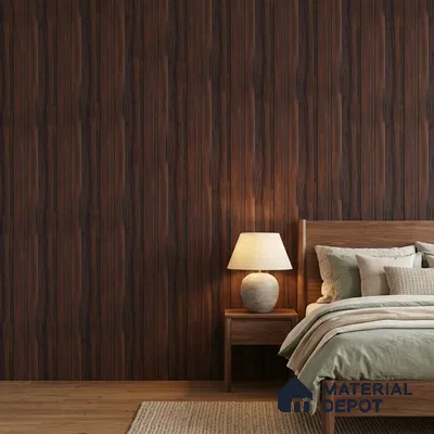 Wooden Look PN 07061 9.5 ft x 4.6 inch Charcoal Panel - 8 mm | Suitable for Feature Wall, TV Unit & Living Room | Width is Subjected to 5% Variation
