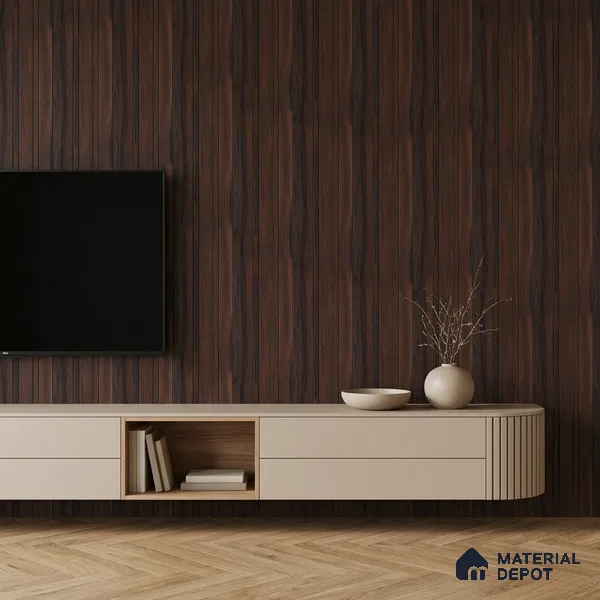 Wooden Look PN 07061 9.5 ft x 4.6 inch Charcoal Panel - 8 mm | Suitable for Feature Wall, TV Unit & Living Room | Width is Subjected to 5% Variation