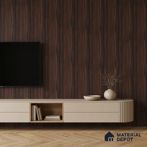 Wooden Look PN 07061 9.5 ft x 4.6 inch Charcoal Panel - 8 mm | Suitable for Feature Wall, TV Unit & Living Room | Width is Subjected to 5% Variation