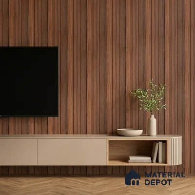 Wooden Look PN 07062 9.5 ft x 4.6 inch Charcoal Panel - 8 mm | Suitable for Feature Wall, TV Unit & Living Room | Width is Subjected to 5% Variation