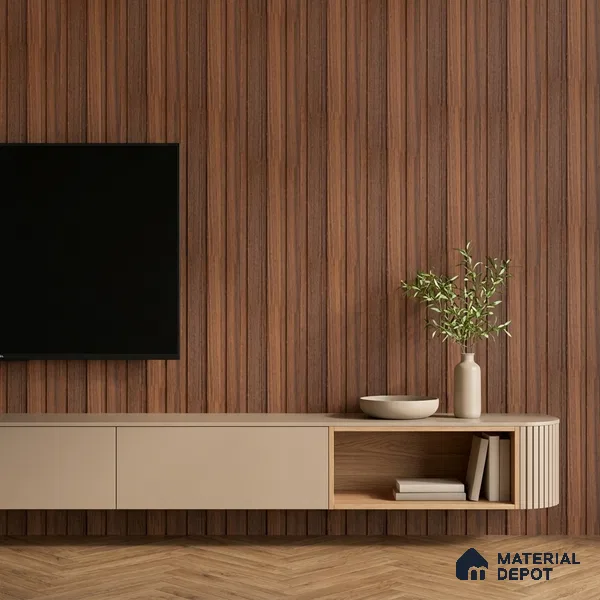 Wooden Look PN 07062 9.5 ft x 4.6 inch Charcoal Panel - 8 mm | Suitable for Feature Wall, TV Unit & Living Room | Width is Subjected to 5% Variation