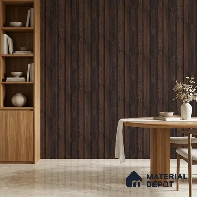 Wooden Look PN 07063 9.5 ft x 4.6 inch Charcoal Panel - 8 mm | Suitable for Feature Wall, TV Unit & Living Room | Width is Subjected to 5% Variation