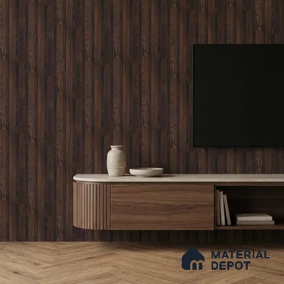 Wooden Look PN 07063 9.5 ft x 4.6 inch Charcoal Panel - 8 mm | Suitable for Feature Wall, TV Unit & Living Room | Width is Subjected to 5% Variation