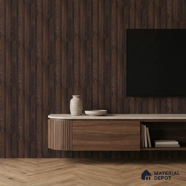 Wooden Look PN 07063 9.5 ft x 4.6 inch Charcoal Panel - 8 mm | Suitable for Feature Wall, TV Unit & Living Room | Width is Subjected to 5% Variation