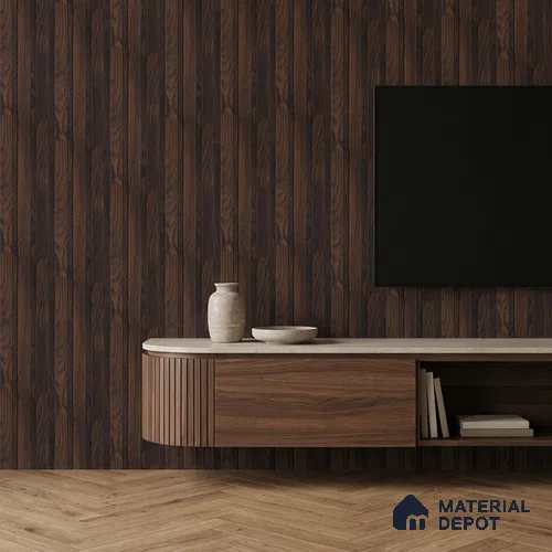 Wooden Look PN 07063 9.5 ft x 4.6 inch Charcoal Panel - 8 mm | Suitable for Feature Wall, TV Unit & Living Room | Width is Subjected to 5% Variation