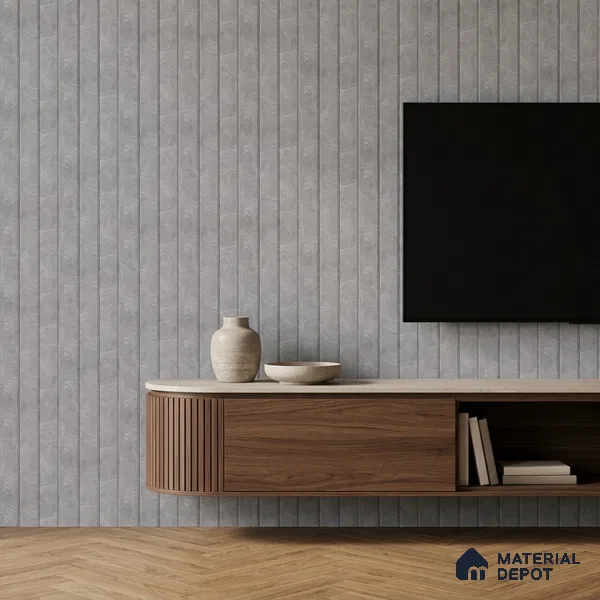 Cloud Grey Marble Look PN 07065 9.5 ft x 9.8 inch Charcoal Panel - 10 mm | Suitable for Feature Wall, TV Unit & Living Room | Width is Subjected to 5% Variation