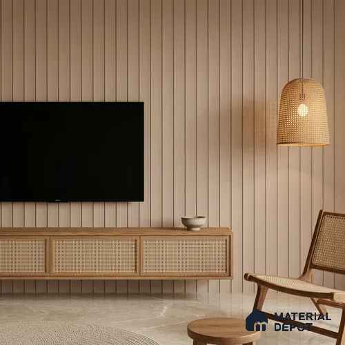 Cappuccino Beige Plain Colour Look PN 07067 9.5 ft x 9.8 inch Charcoal Panel - 10 mm | Suitable for Feature Wall, TV Unit & Living Room | Width is Subjected to 5% Variation