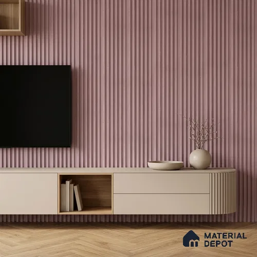 Dusty Pink Patterned Look PN 07070 9.5 ft x 4.9 inch Charcoal Panel - 10 mm | Suitable for Feature Wall, TV Unit & Living Room | Width is Subjected to 5% Variation
