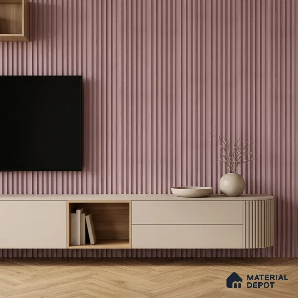Dusty Pink Patterned Look PN 07070 9.5 ft x 4.9 inch Charcoal Panel - 10 mm | Suitable for Feature Wall, TV Unit & Living Room | Width is Subjected to 5% Variation