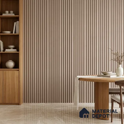 Cappuccino Beige Plain Colour Look PN 07071 9.5 ft x 4.9 inch Charcoal Panel - 10 mm | Suitable for Feature Wall, TV Unit & Living Room | Width is Subjected to 5% Variation