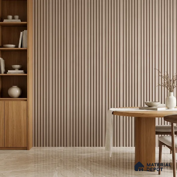 Cappuccino Beige Plain Colour Look PN 07071 9.5 ft x 4.9 inch Charcoal Panel - 10 mm | Suitable for Feature Wall, TV Unit & Living Room | Width is Subjected to 5% Variation
