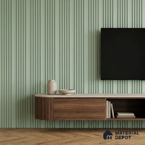 Ash Grey Plain Colour Look PN 07073 9.5 ft x 4.9 inch Charcoal Panel - 10 mm | Suitable for Feature Wall, TV Unit & Living Room | Width is Subjected to 5% Variation
