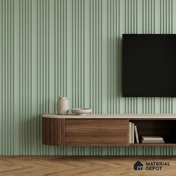 Ash Grey Plain Colour Look PN 07073 9.5 ft x 4.9 inch Charcoal Panel - 10 mm | Suitable for Feature Wall, TV Unit & Living Room | Width is Subjected to 5% Variation