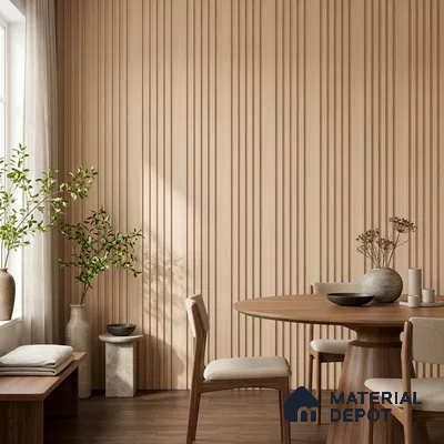 Warm Beige Plain Colour Look PN 07075 9.5 ft x 4.9 inch Charcoal Panel - 10 mm | Suitable for Feature Wall, TV Unit & Living Room | Width is Subjected to 5% Variation