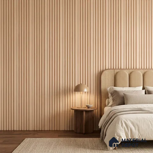 Warm Beige Plain Colour Look PN 07075 9.5 ft x 4.9 inch Charcoal Panel - 10 mm | Suitable for Feature Wall, TV Unit & Living Room | Width is Subjected to 5% Variation