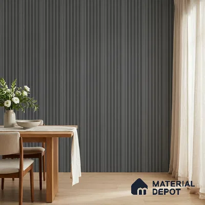 Graphite Grey Plain Colour Look PN 07077 9.5 ft x 4.9 inch Charcoal Panel - 10 mm | Suitable for Feature Wall, TV Unit & Living Room | Width is Subjected to 5% Variation