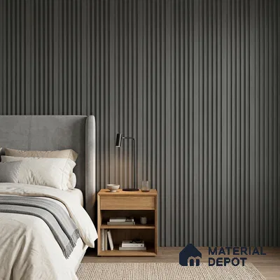 Graphite Grey Plain Colour Look PN 07077 9.5 ft x 4.9 inch Charcoal Panel - 10 mm | Suitable for Feature Wall, TV Unit & Living Room | Width is Subjected to 5% Variation