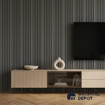 Graphite Grey Plain Colour Look PN 07077 9.5 ft x 4.9 inch Charcoal Panel - 10 mm | Suitable for Feature Wall, TV Unit & Living Room | Width is Subjected to 5% Variation