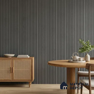 Dark Grey Patterned Look PN 07078 9.5 ft x 4.9 inch Charcoal Panel - 10 mm | Suitable for Feature Wall, TV Unit & Living Room | Width is Subjected to 5% Variation