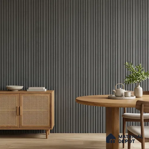 Dark Grey Patterned Look PN 07078 9.5 ft x 4.9 inch Charcoal Panel - 10 mm | Suitable for Feature Wall, TV Unit & Living Room | Width is Subjected to 5% Variation