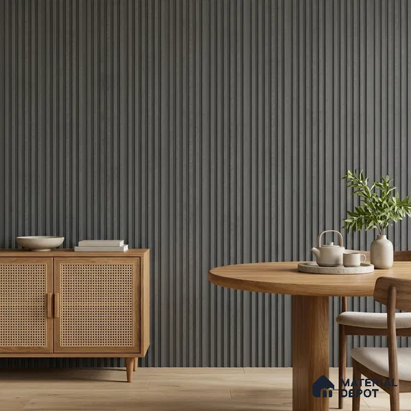 Dark Grey Patterned Look PN 07078 9.5 ft x 4.9 inch Charcoal Panel - 10 mm | Suitable for Feature Wall, TV Unit & Living Room | Width is Subjected to 5% Variation