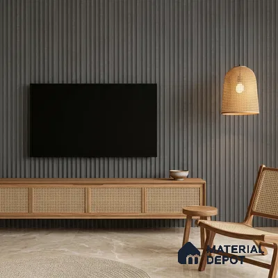 Dark Grey Patterned Look PN 07078 9.5 ft x 4.9 inch Charcoal Panel - 10 mm | Suitable for Feature Wall, TV Unit & Living Room | Width is Subjected to 5% Variation