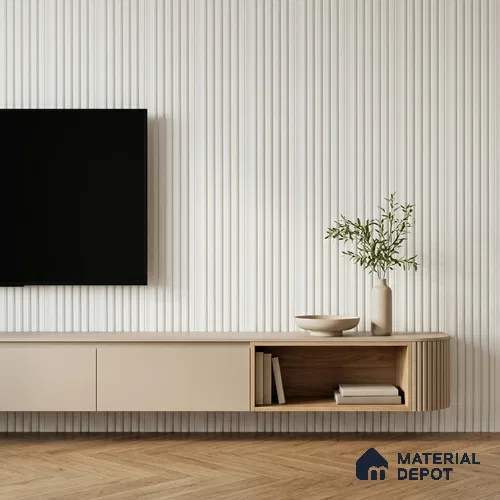 Dove Grey Patterned Look PN 07081 10 ft x 4.9 inch Charcoal Panel - 6 mm | Suitable for Feature Wall, TV Unit & Living Room | Width is Subjected to 5% Variation