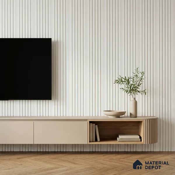 Dove Grey Patterned Look PN 07081 10 ft x 4.9 inch Charcoal Panel - 6 mm | Suitable for Feature Wall, TV Unit & Living Room | Width is Subjected to 5% Variation