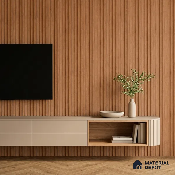 Wooden Look PN 07098 10 ft x 4.9 inch Charcoal Panel - 6 mm | Suitable for Feature Wall, TV Unit & Living Room | Width is Subjected to 5% Variation