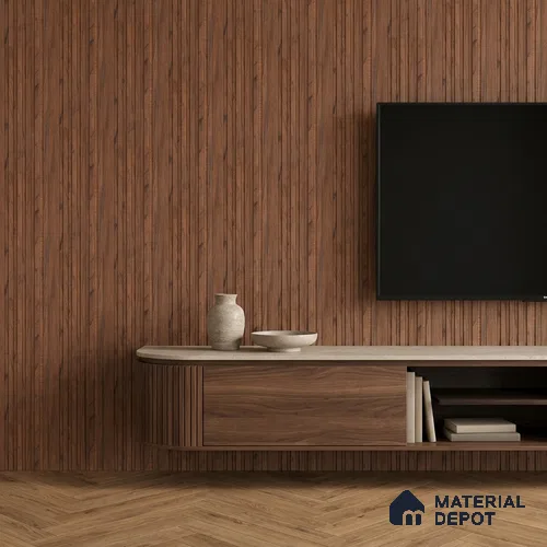 Wooden Look PN 07102 10 ft x 4.9 inch Charcoal Panel - 6 mm | Suitable for Feature Wall, TV Unit & Living Room | Width is Subjected to 5% Variation
