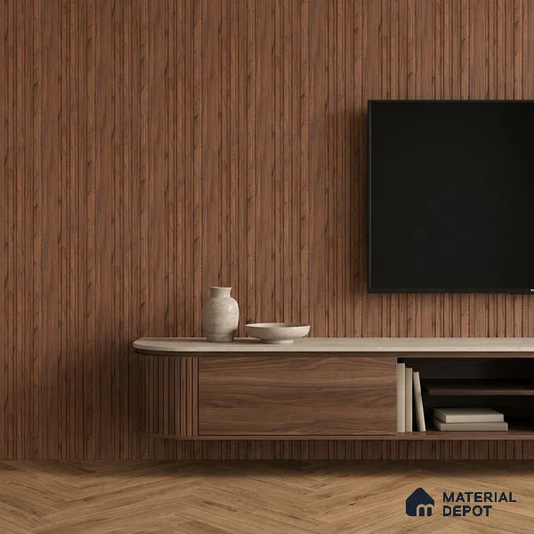 Wooden Look PN 07102 10 ft x 4.9 inch Charcoal Panel - 6 mm | Suitable for Feature Wall, TV Unit & Living Room | Width is Subjected to 5% Variation