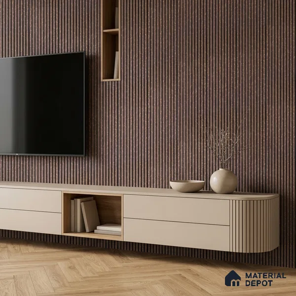 Mocha Brown Marble Look PN 07115 9.5 ft x 6 inch Charcoal Panel - 6 mm | Suitable for Feature Wall, TV Unit & Living Room | Width is Subjected to 5% Variation