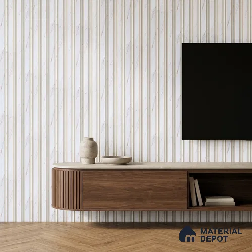 Dove Grey Marble Look PN 07122 9.5 ft x 6 inch Charcoal Panel - 6 mm | Suitable for Feature Wall, TV Unit & Living Room | Width is Subjected to 5% Variation