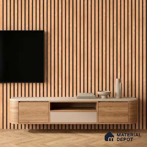 Wooden Look PN 07127 9.5 ft x 6 inch Charcoal Panel - 6 mm | Suitable for Feature Wall, TV Unit & Living Room | Width is Subjected to 5% Variation