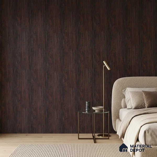 Wooden Look PN 07132 9.5 ft x 6 inch Charcoal Panel - 6 mm | Suitable for Feature Wall, TV Unit & Living Room | Width is Subjected to 5% Variation