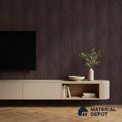 Wooden Look PN 07132 9.5 ft x 6 inch Charcoal Panel - 6 mm | Suitable for Feature Wall, TV Unit & Living Room | Width is Subjected to 5% Variation