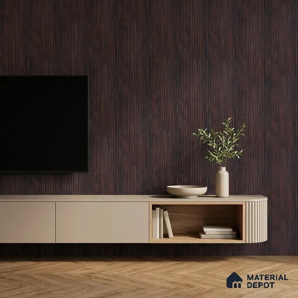 Wooden Look PN 07132 9.5 ft x 6 inch Charcoal Panel - 6 mm | Suitable for Feature Wall, TV Unit & Living Room | Width is Subjected to 5% Variation