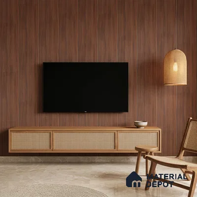 Wooden Look PN 07133 9.5 ft x 6 inch Charcoal Panel - 6 mm | Suitable for Feature Wall, TV Unit & Living Room | Width is Subjected to 5% Variation