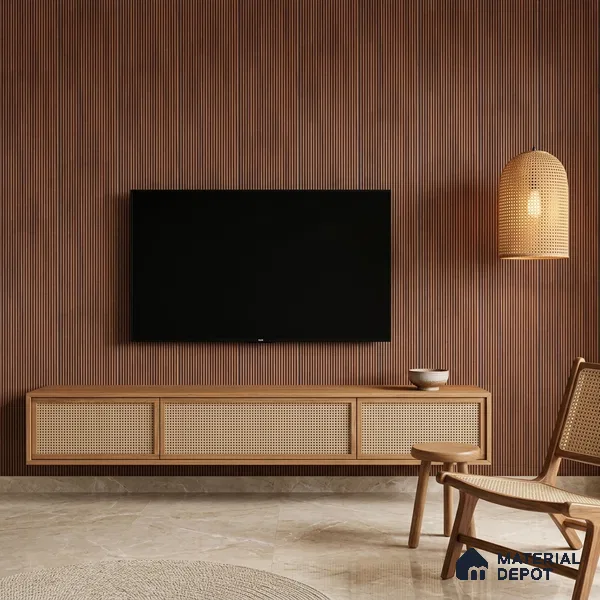 Wooden Look PN 07133 9.5 ft x 6 inch Charcoal Panel - 6 mm | Suitable for Feature Wall, TV Unit & Living Room | Width is Subjected to 5% Variation