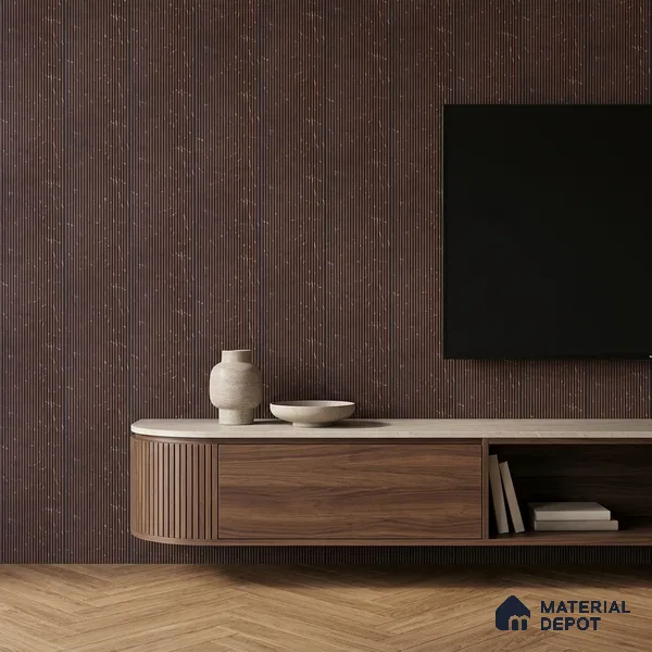Wooden Look PN 07135 9.5 ft x 6 inch Charcoal Panel - 6 mm | Suitable for Feature Wall, TV Unit & Living Room | Width is Subjected to 5% Variation