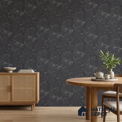 Dark Grey Marble Look PN 07136 9.5 ft x 6 inch Charcoal Panel - 6 mm | Suitable for Feature Wall, TV Unit & Living Room | Width is Subjected to 5% Variation