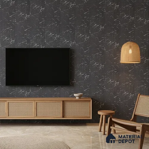 Dark Grey Marble Look PN 07136 9.5 ft x 6 inch Charcoal Panel - 6 mm | Suitable for Feature Wall, TV Unit & Living Room | Width is Subjected to 5% Variation