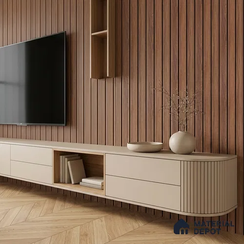 Wooden Look PN 07138 9.5 ft x 6 inch Charcoal Panel - 6 mm | Suitable for Feature Wall, TV Unit & Living Room | Width is Subjected to 5% Variation