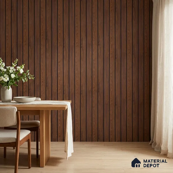 Wooden Look PN 07139 9.5 ft x 6 inch Charcoal Panel - 6 mm | Suitable for Feature Wall, TV Unit & Living Room | Width is Subjected to 5% Variation