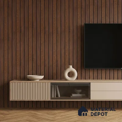 Wooden Look PN 07139 9.5 ft x 6 inch Charcoal Panel - 6 mm | Suitable for Feature Wall, TV Unit & Living Room | Width is Subjected to 5% Variation