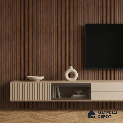 Wooden Look PN 07139 9.5 ft x 6 inch Charcoal Panel - 6 mm | Suitable for Feature Wall, TV Unit & Living Room | Width is Subjected to 5% Variation