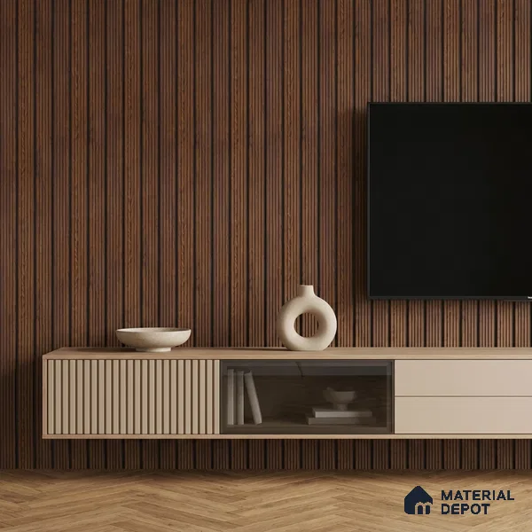 Wooden Look PN 07139 9.5 ft x 6 inch Charcoal Panel - 6 mm | Suitable for Feature Wall, TV Unit & Living Room | Width is Subjected to 5% Variation