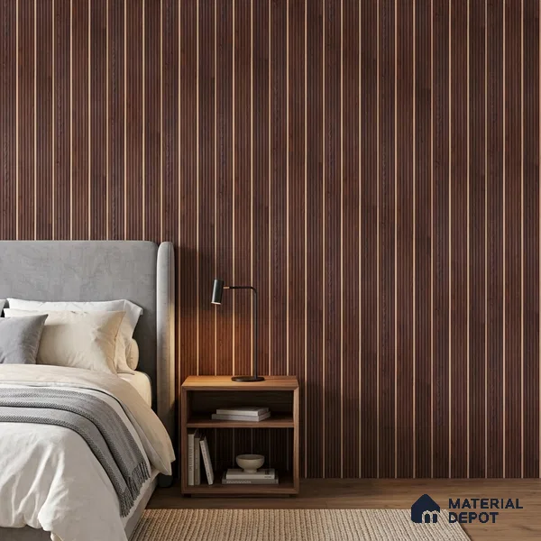 Wooden Look PN 07144 9.5 ft x 6 inch Charcoal Panel - 6 mm | Suitable for Feature Wall, TV Unit & Living Room | Width is Subjected to 5% Variation