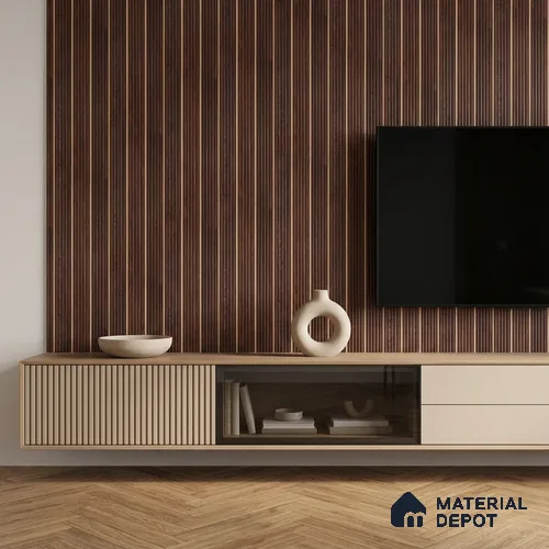 Wooden Look PN 07144 9.5 ft x 6 inch Charcoal Panel - 6 mm | Suitable for Feature Wall, TV Unit & Living Room | Width is Subjected to 5% Variation